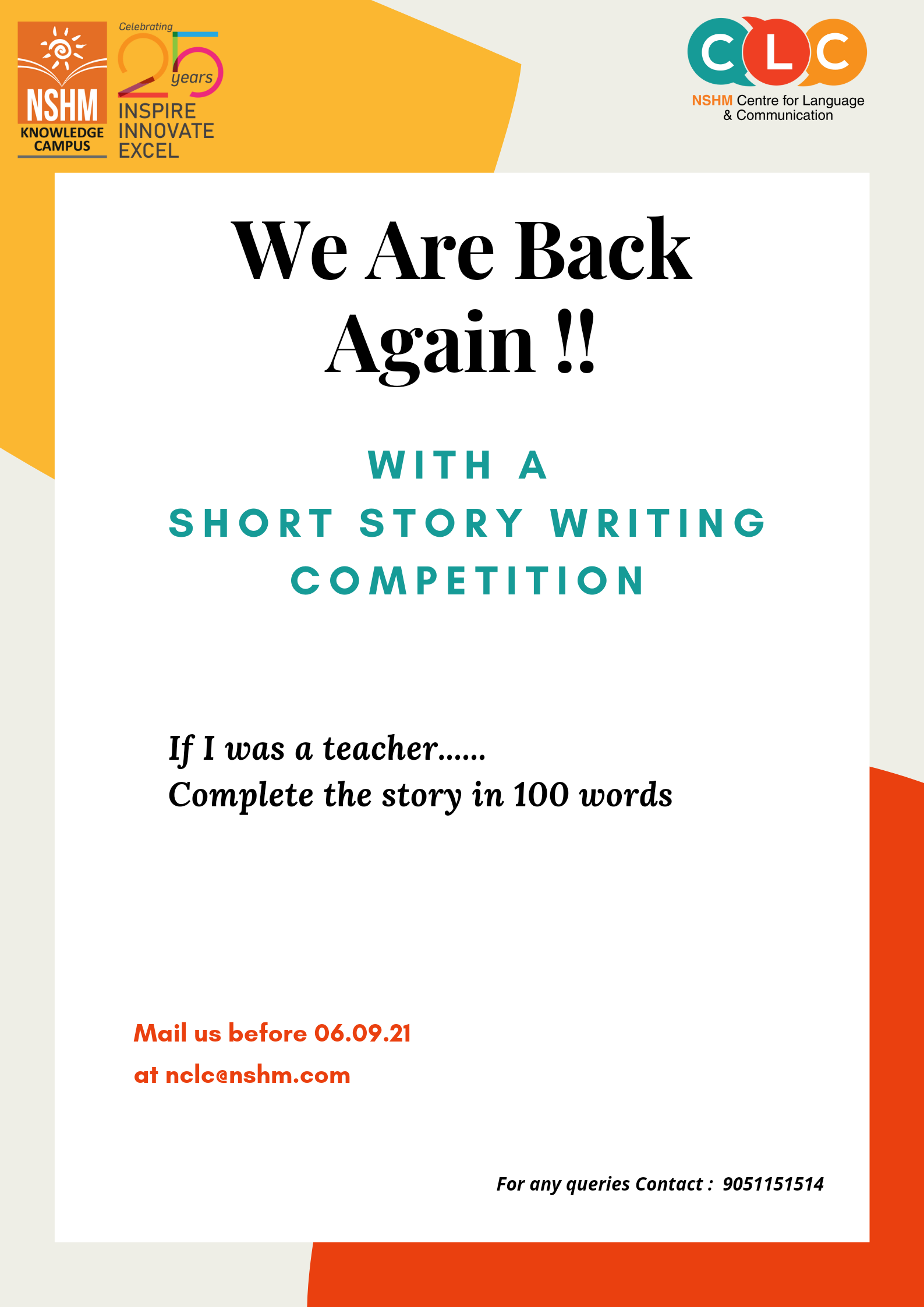 Short Story Writing Competition NSHM